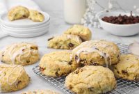 Orange Cranberry Scones with Cardamom Glaze Recipe