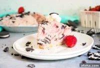 Mile-High Strawberries & Cream Cookie Pie