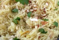 Caramelized Onion & Almond Rice Pilaf with Golden Flavor