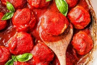 Savory Ground Chicken Meatballs with Tangy Tomato Sauce