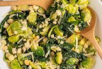 Warm Kale and Brussels Sprout Caesar Salad Recipe