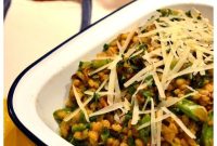 Creamy Pearl Barley Risotto with Mushrooms and Sugar Snap Peas