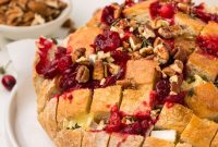 Cranberry Brie Pull-Apart Loaf with Honey Glaze