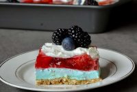 2-Point Strawberry Pretzel Salad for 4th of July