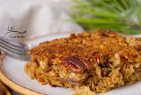 Festive Baked Eggnog Oatmeal Casserole