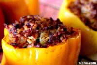 Smoked Bell Peppers Stuffed with Brisket and Pulled Pork