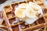 Cinnamon-Stuffed Banana Bread Waffles — Light & Fluffy