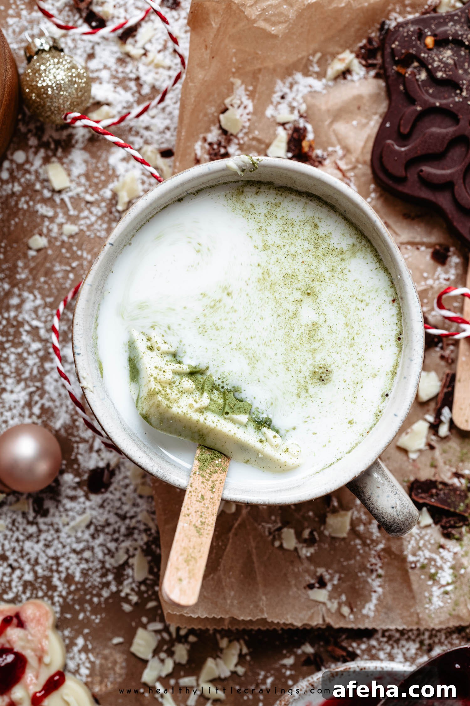 Hygge hot chocolate melting into milk