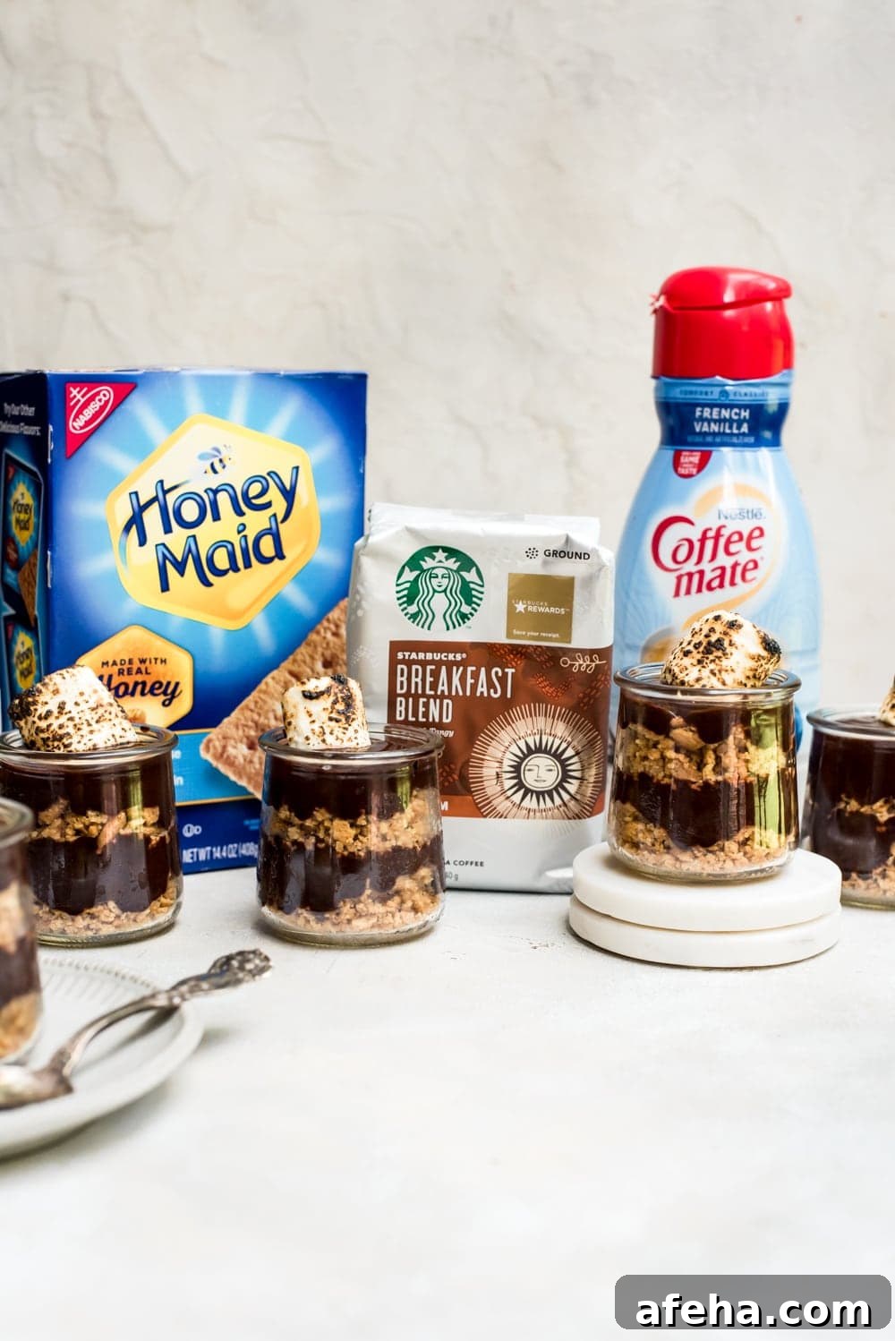 s'mores pudding with ingredients