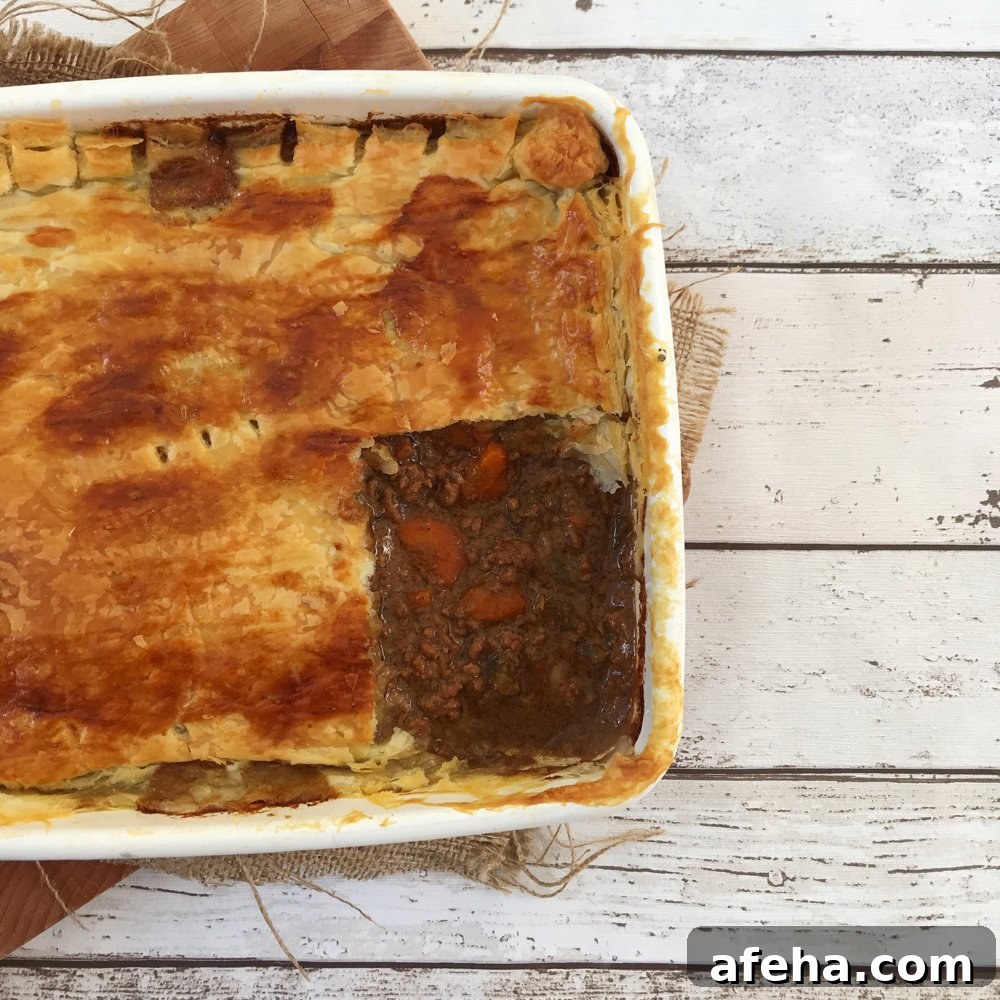 homemade minced beef pie
