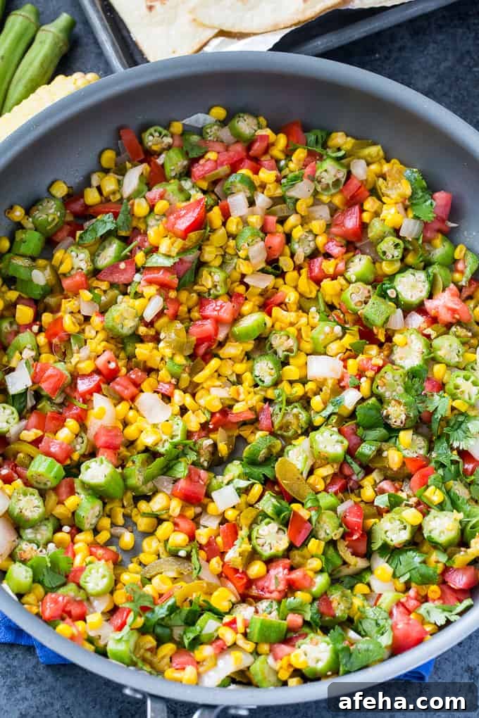 Okra Corn Salsa makes a great summer appetizer