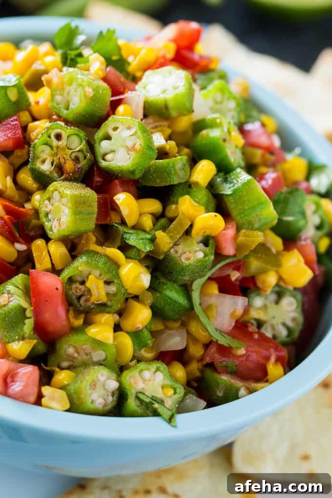 Okra Corn Salsa is great for summer