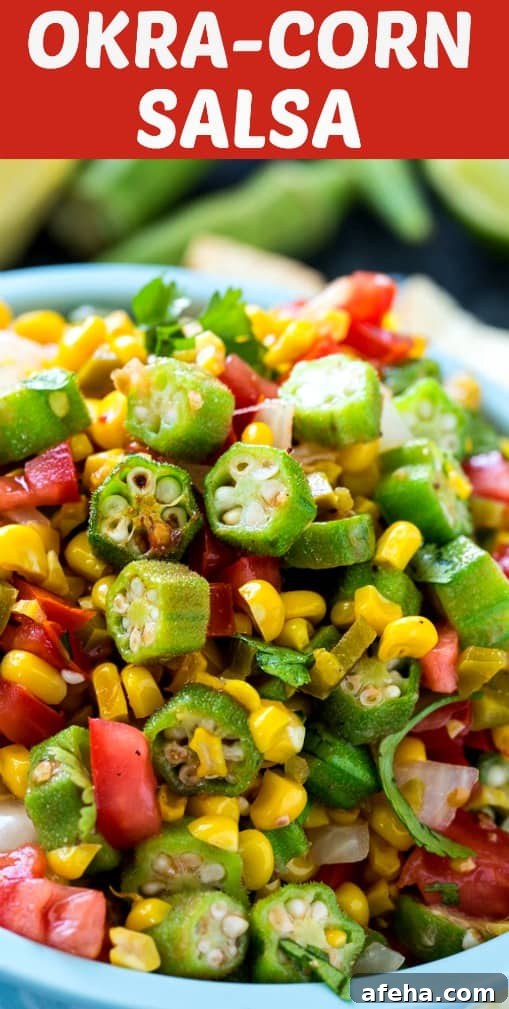 Okra Corn Salsa makes a healthy summer appetizer #glutenfree 