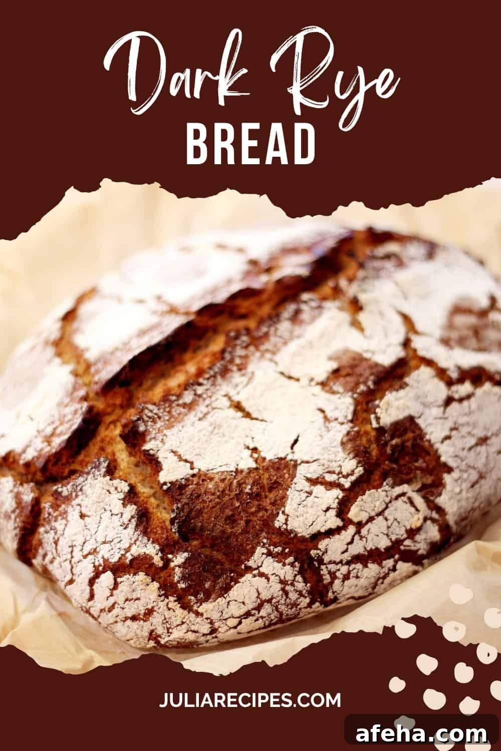 rye bread in parchment paper pin