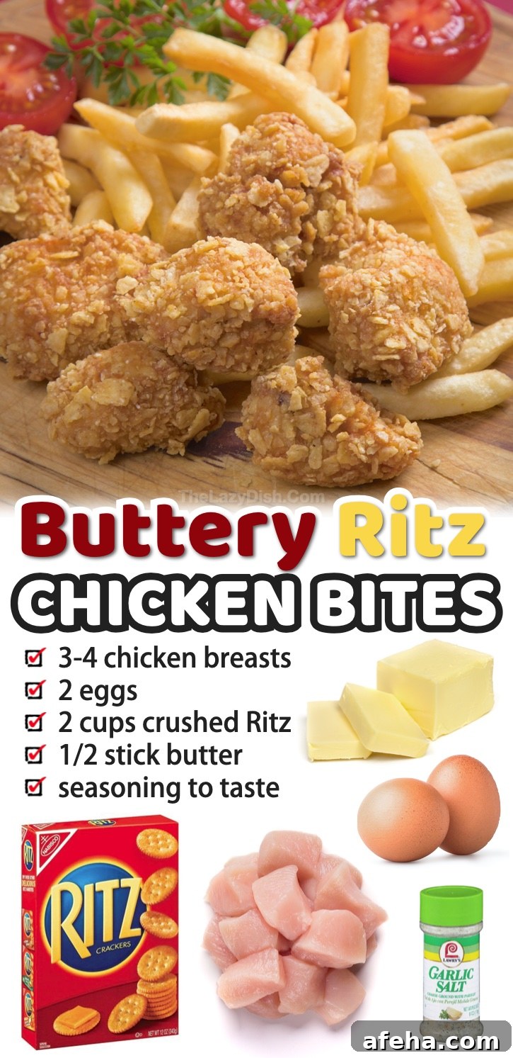 If you're looking for the best homemade baked chicken nuggets recipe, you've got to try this buttery Ritz cracker recipe! Super easy to make compared to most recipes and no frying and no oil! Really simple to make in a baking dish in your oven. My picky kids love them. Serve with a delicious dipping sauce as a snack, or with a salad or side of veggies to make a complete meal. Great for school nights! Much better than anything you'd get at a fast food restaurant. 