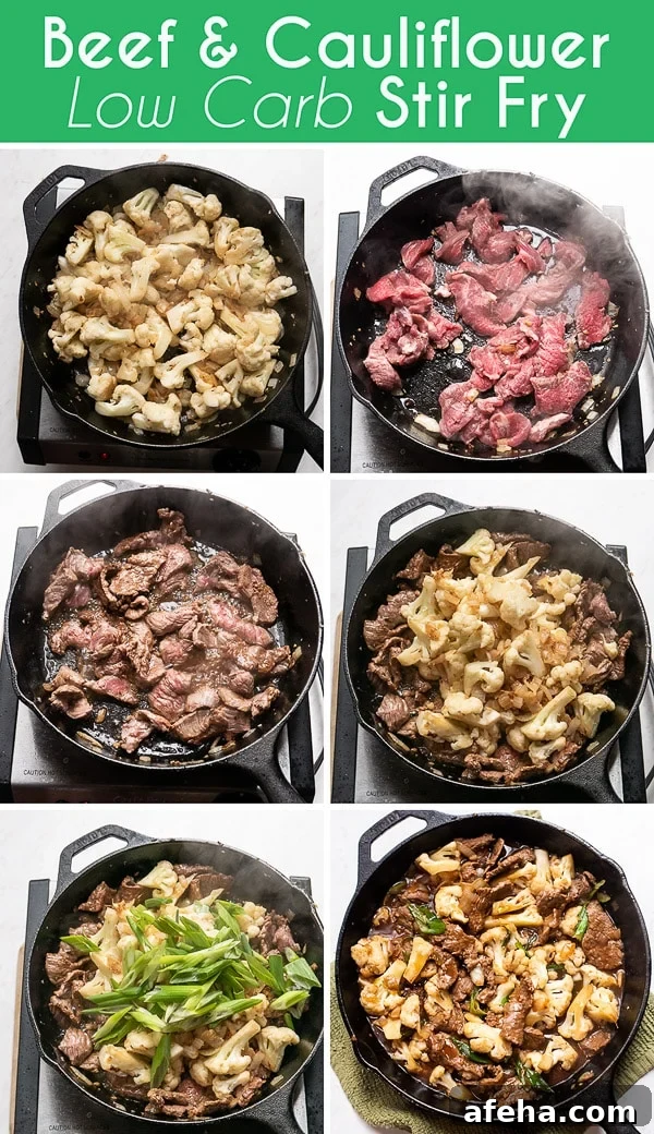 Beef and Cauliflower Stir Fry step by step photos