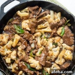 Beef and Cauliflower Stir Fry Recipe Low Carb, Keto and Healthy | EatBetterRecipes.com
