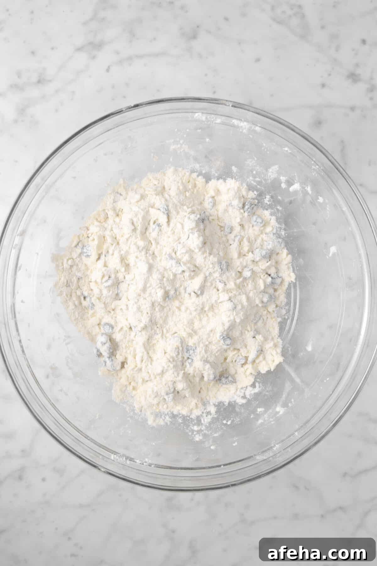 cranberries mixed into butter flour mixture