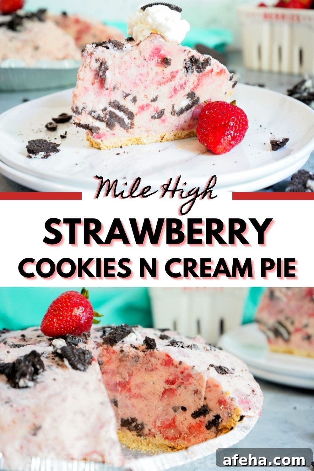 mile high strawberry cookies n cream pie pinterest collage