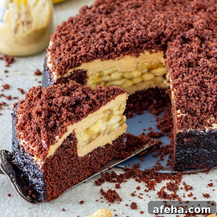 Homemade Banana Chocolate Peanut Butter Cake