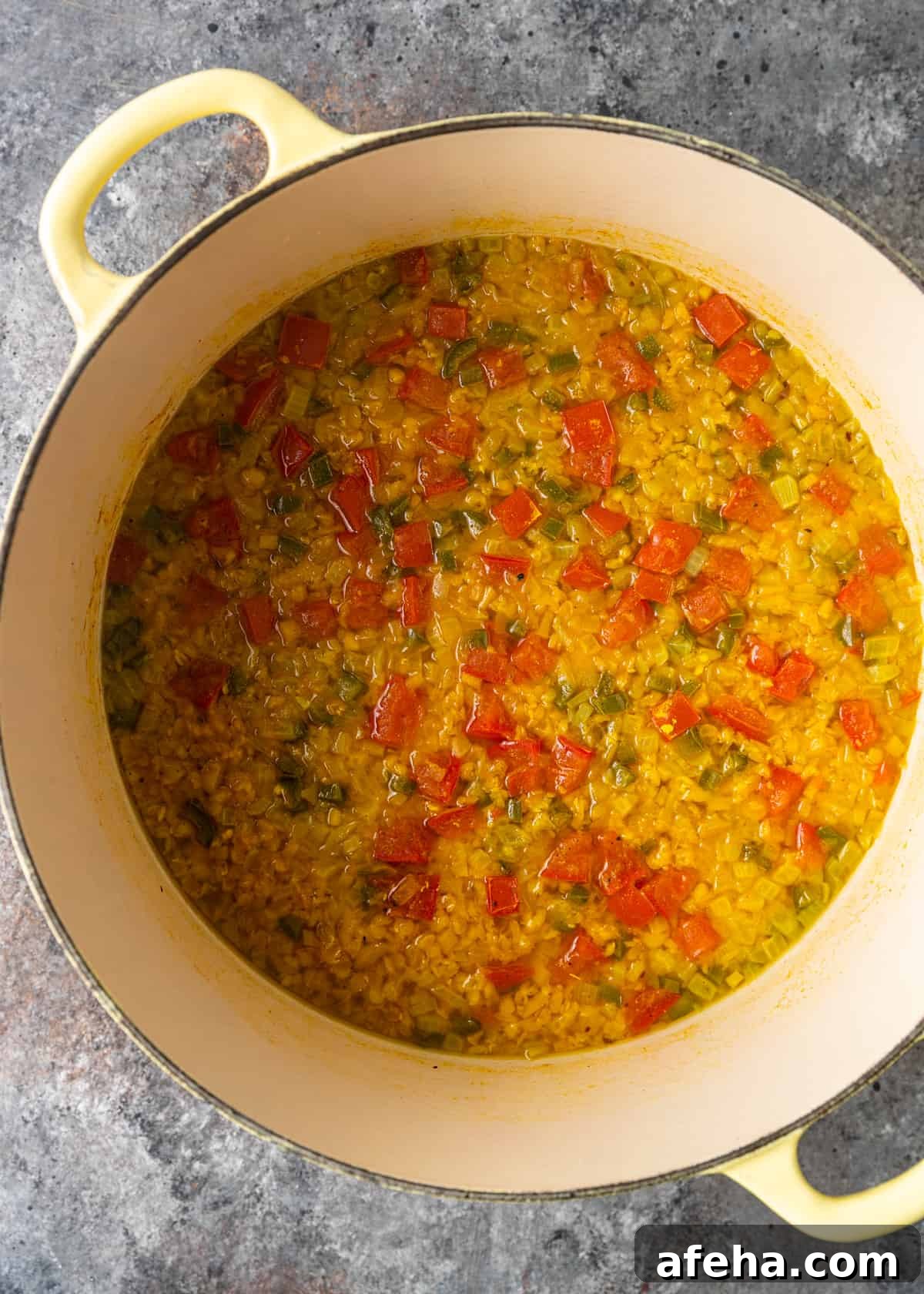 Creamy Dal Tadka Recipe: Authentic Indian Lentil Curry Guide 6 overhead process shot: cooked ingredients in a pot