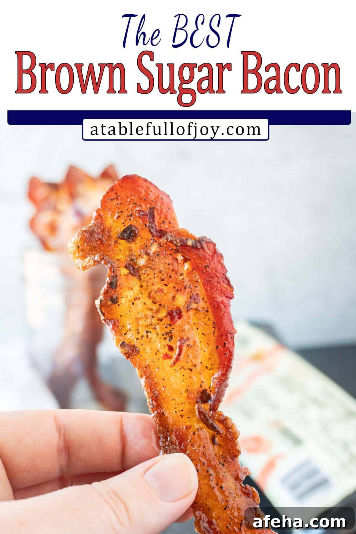 brown sugared bacon Pinterest pin