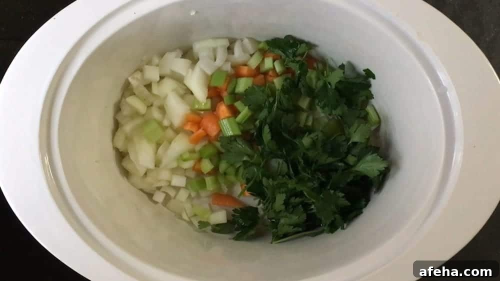 Homemade Chicken Broth Aromatics in Slow Cooker