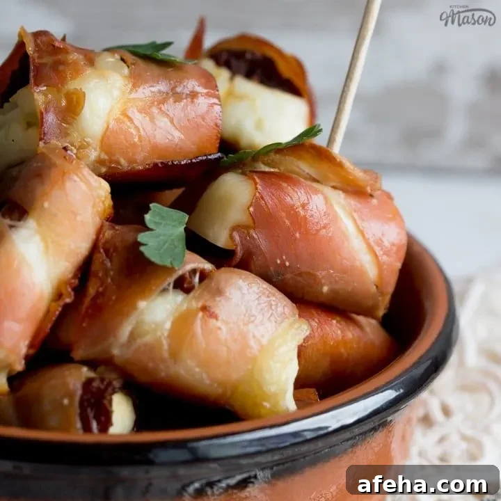 Halloumi and Prosciutto Bites in a dish.