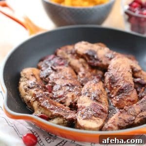 Cranberry Balsamic Skillet Chicken comes together in just 30 minutes making it a perfect weeknight meal for your family!