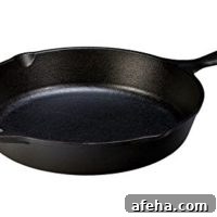 Lodge Cast Iron Skillet, Pre-Seasoned and Ready for Stove Top or Oven Use, 10.25", Black