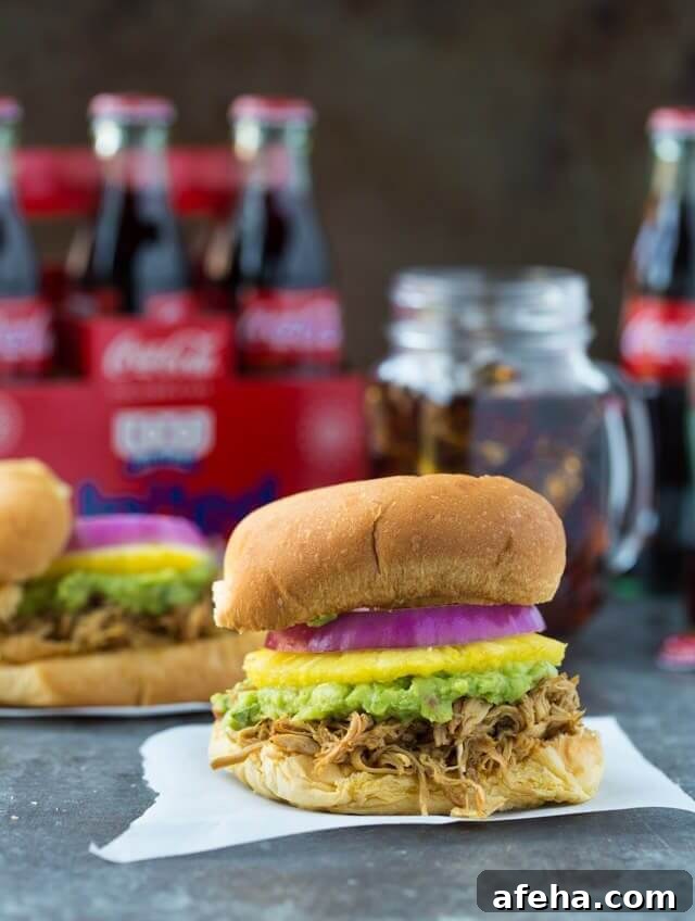 Slow Cooker Coca Cola Chicken Sandwiches