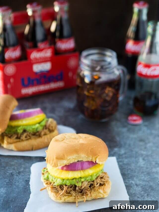 Slow Cooker Coca Cola Chicken Sandwiches