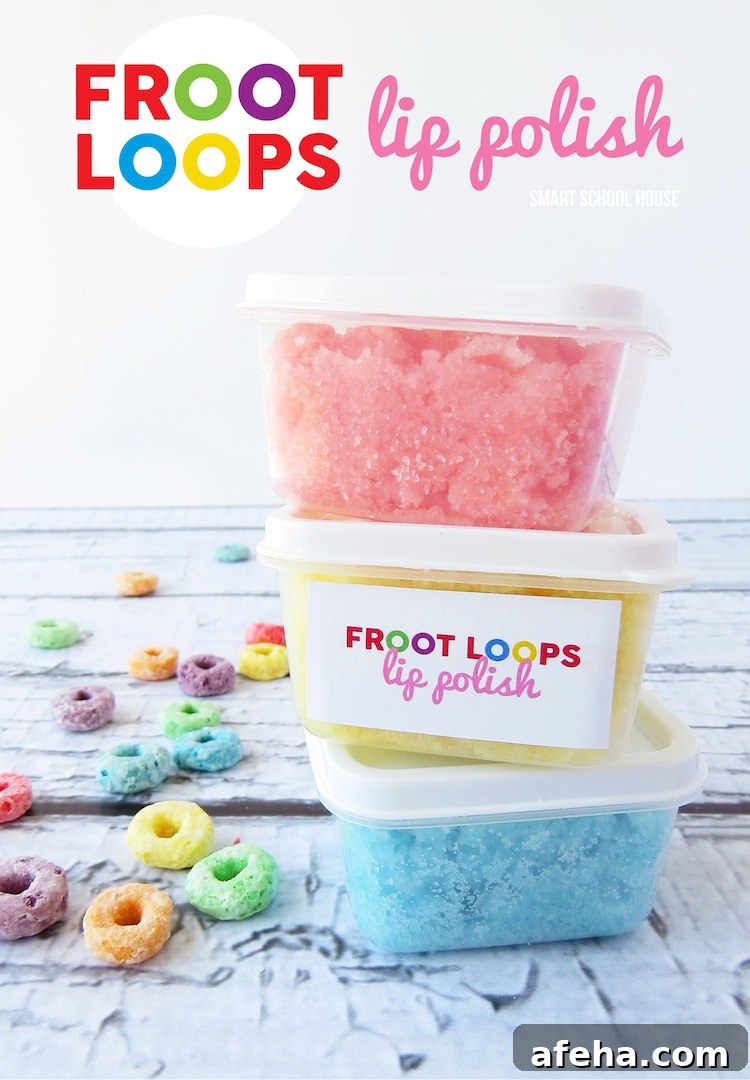 DIY Froot Loops sugar scrub for lips
