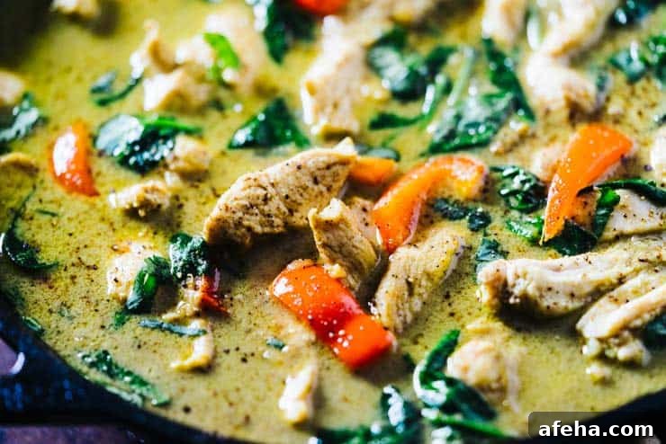 Close up of easy chicken with coconut milk recipe