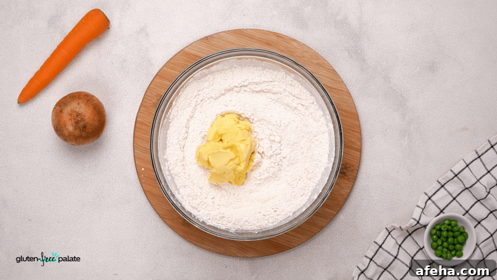 Gluten-Free Chicken Pot Pie Recipe: Flaky Crust & Creamy Filling 8 I use cold butter when I'm making the crust for gluten free chicken pot pie.