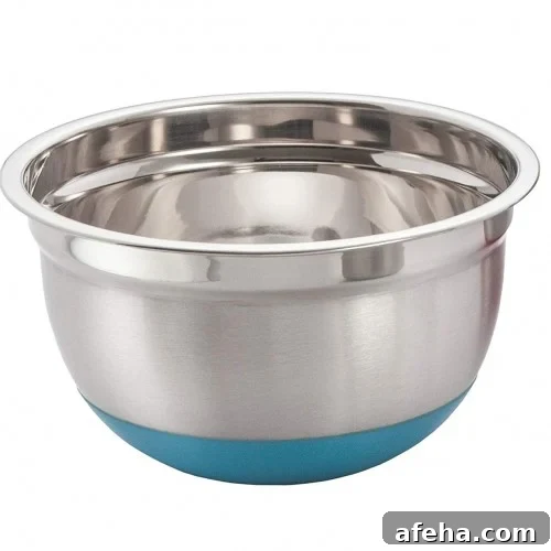 Large metal mixing bowl
