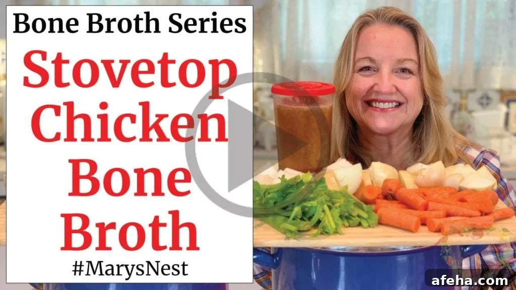 Stovetop Chicken Bone Broth Recipe Video