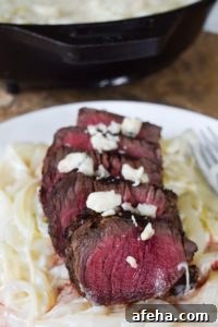 steak with blue cheese onions