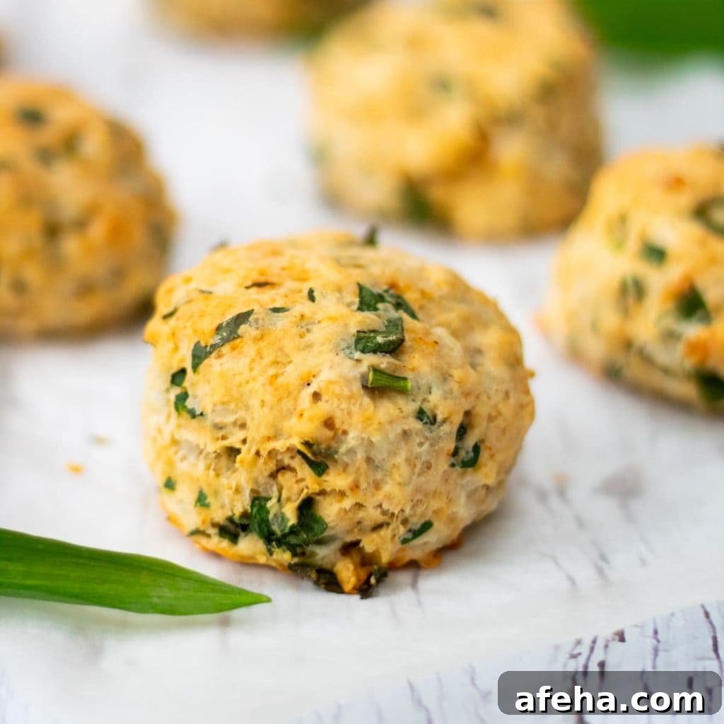 Wild garlic scones
