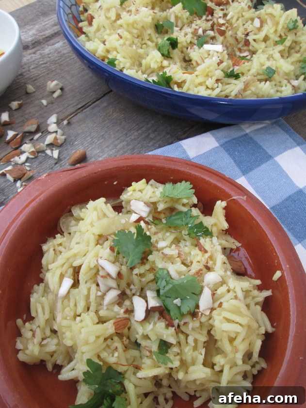 plated rice pilaf