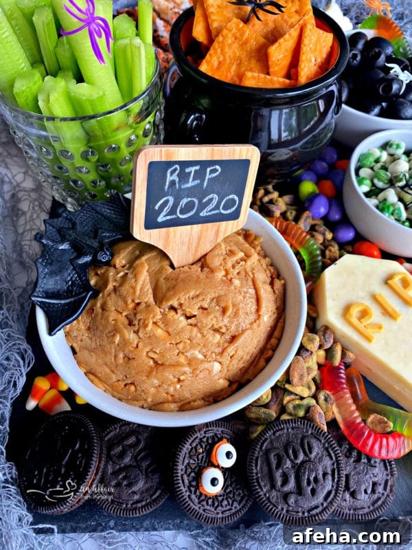 Closer view of snack board