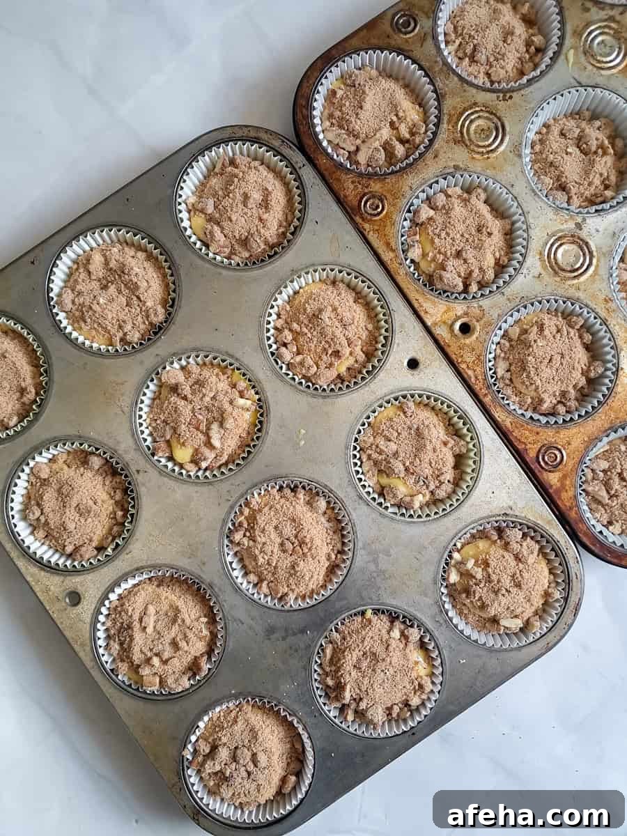 cinnamon muffins ready to bake.