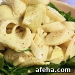 hearts of palm and artichoke salad.