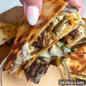 Smoky Chipotle Steak Quesadillas with Creamy Crema 7 quesadilla full of steak and cheese