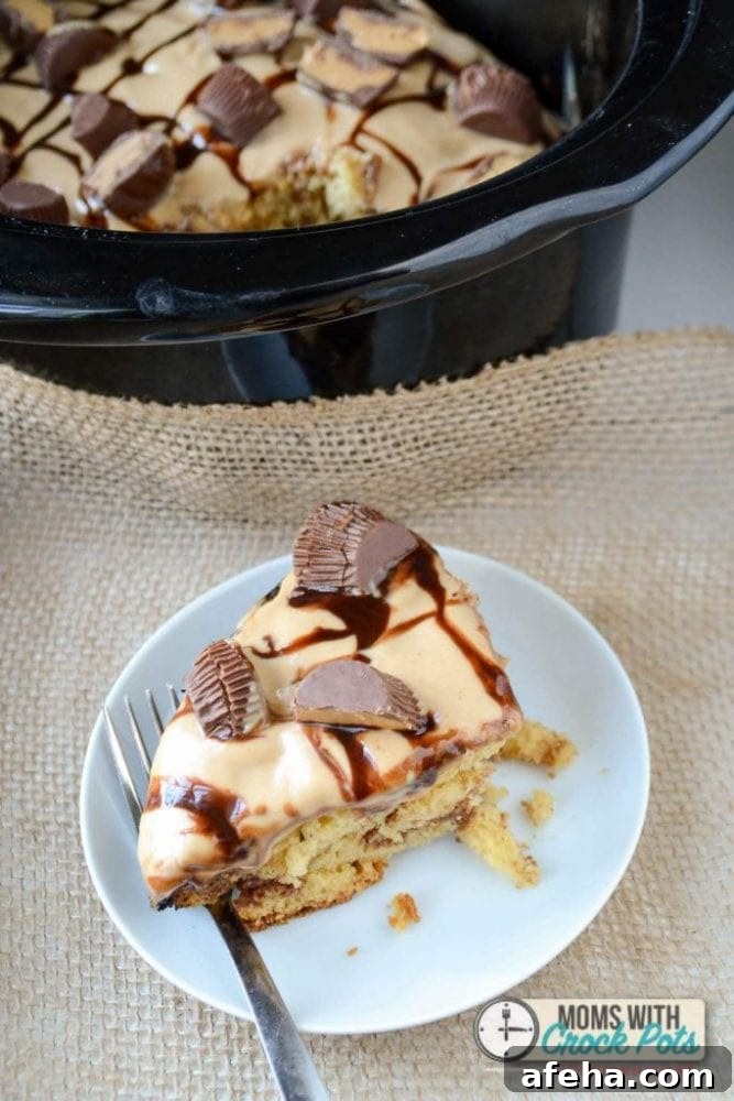 Crockpot Peanut Butter Cup Cake