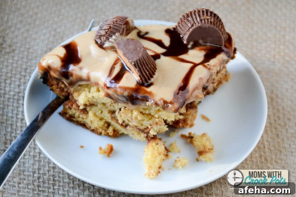 Crockpot Peanut Butter Cup Cake