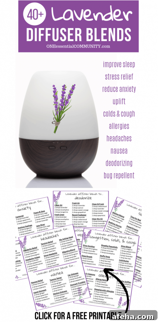 lavender essential oil diffuser blend recipes collection
