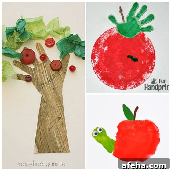 handprint apple crafts