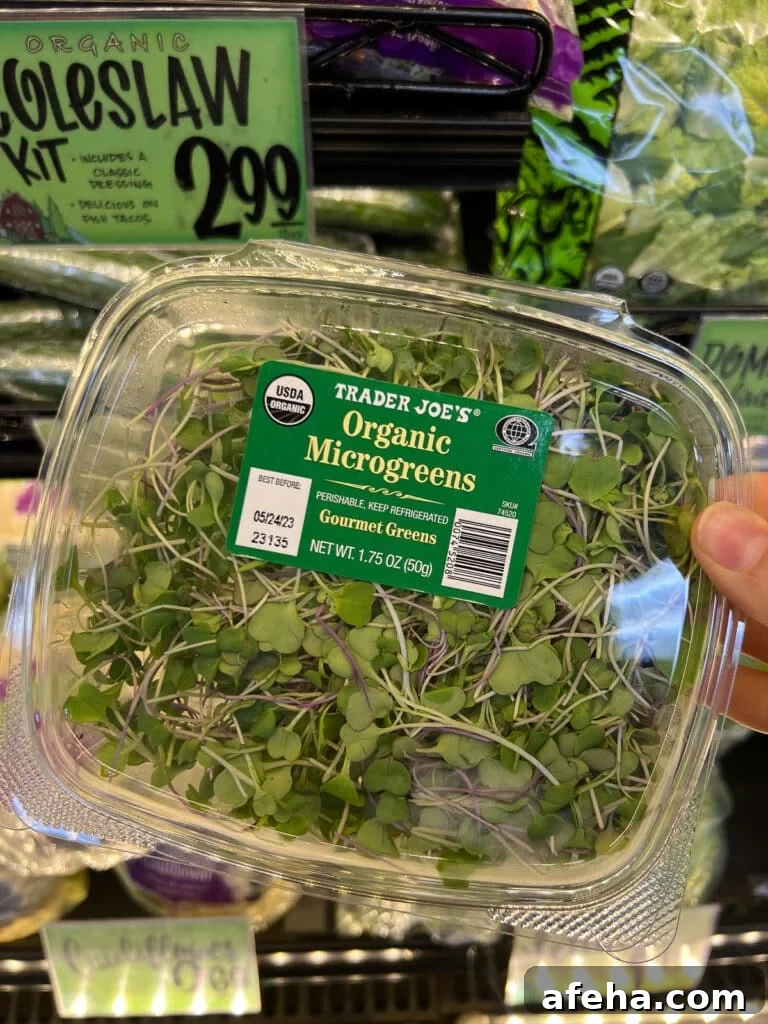 Container of Trader Joe's organic microgreens