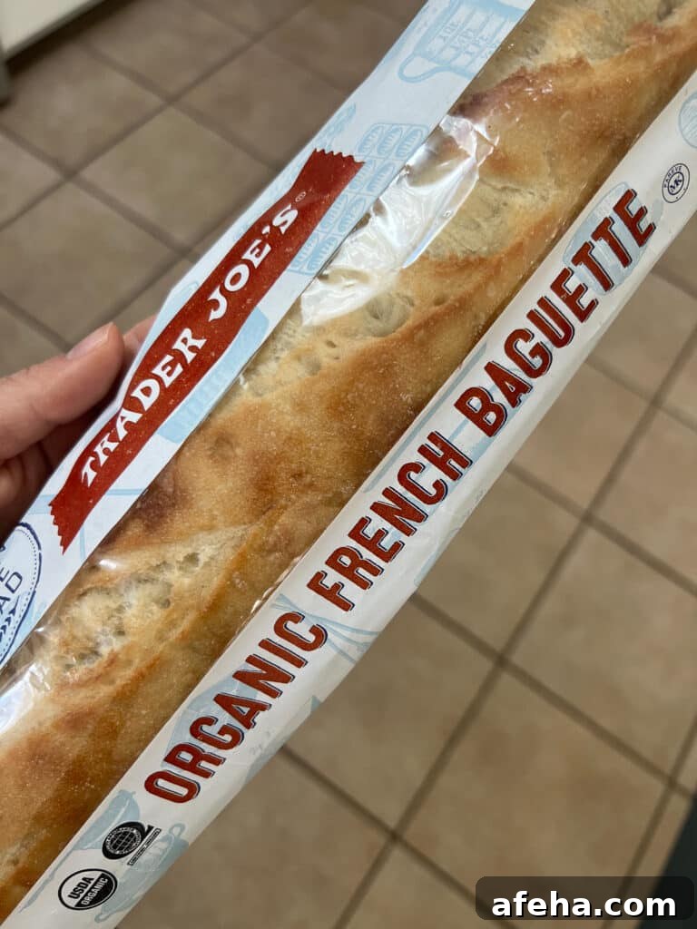 Classic organic french baguette from Trader Joe's